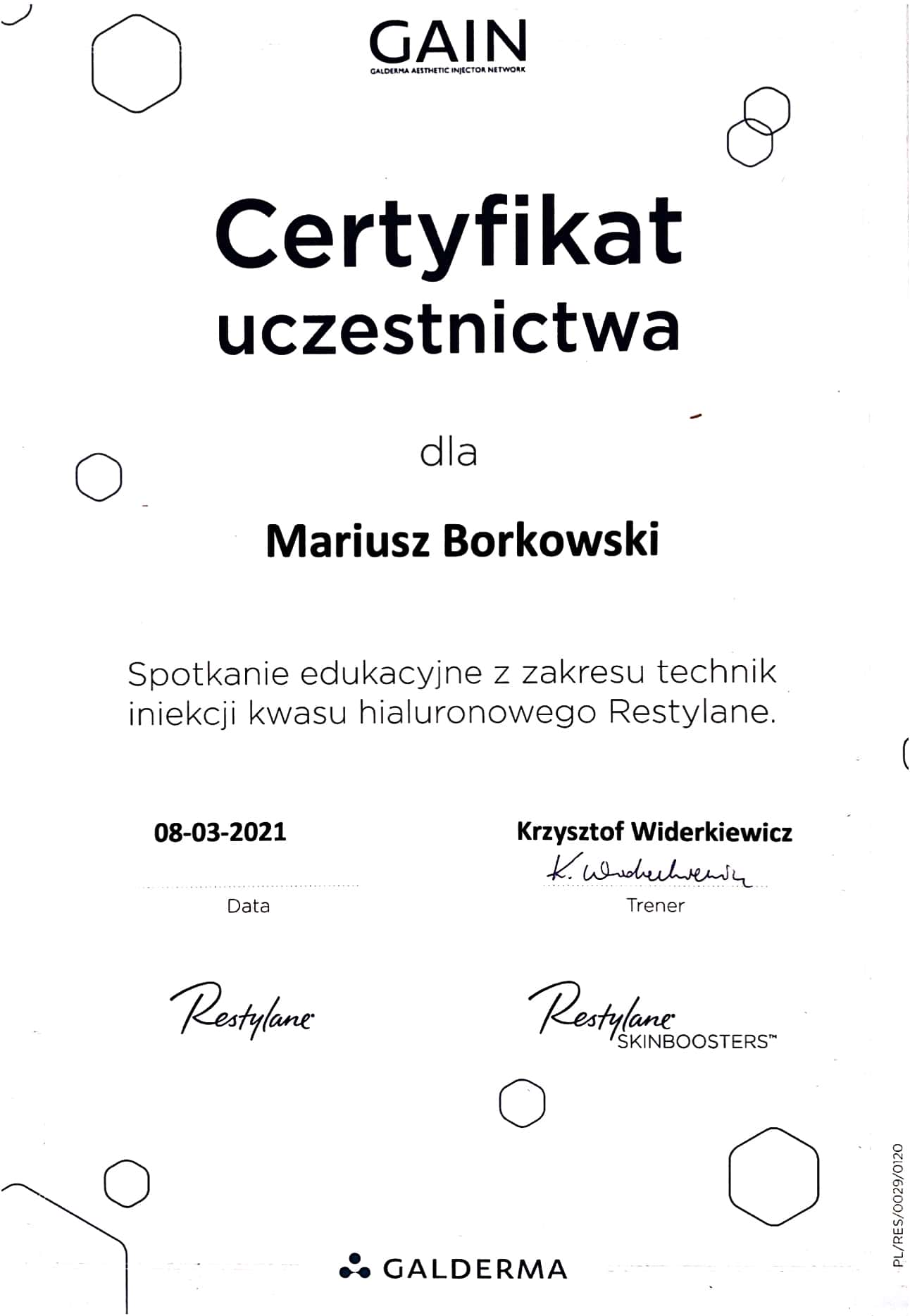 Dyplom Mariusz Borkowski